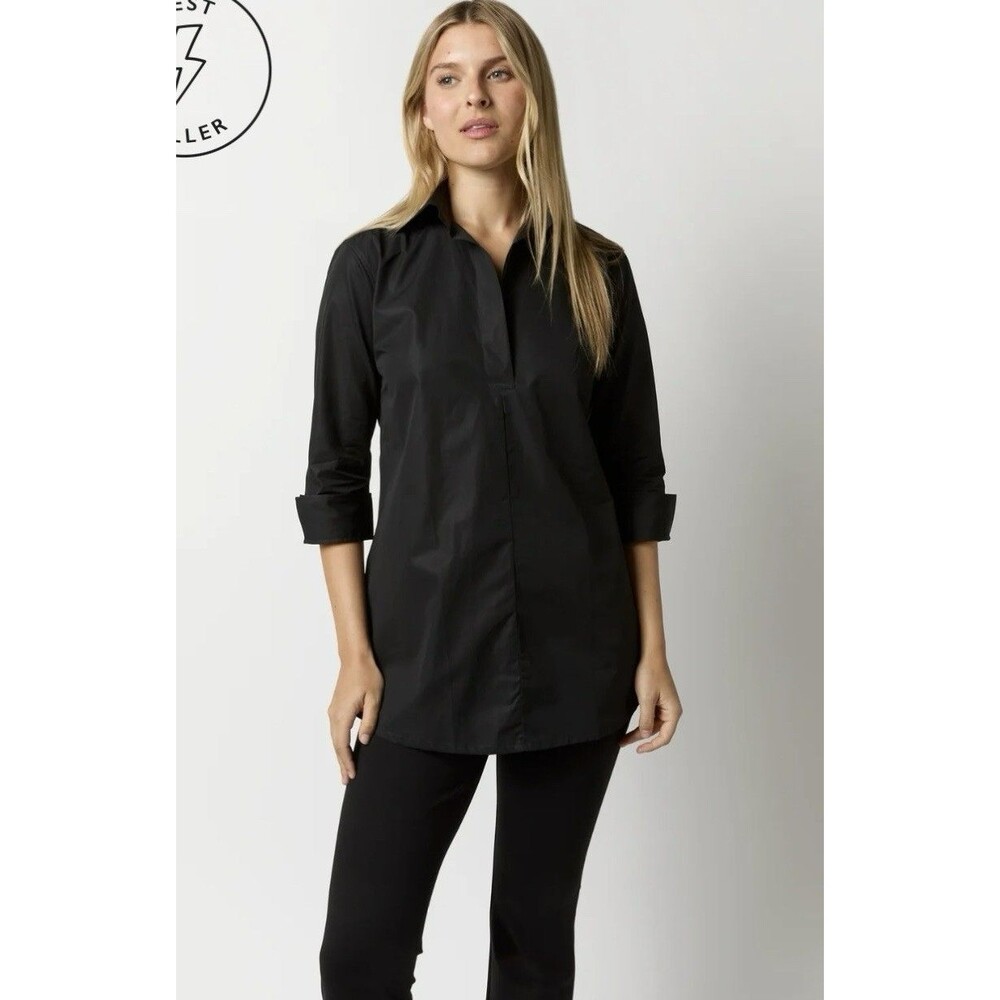 Ann Mashburn Women’s Designer Tunic Top Black Size Large